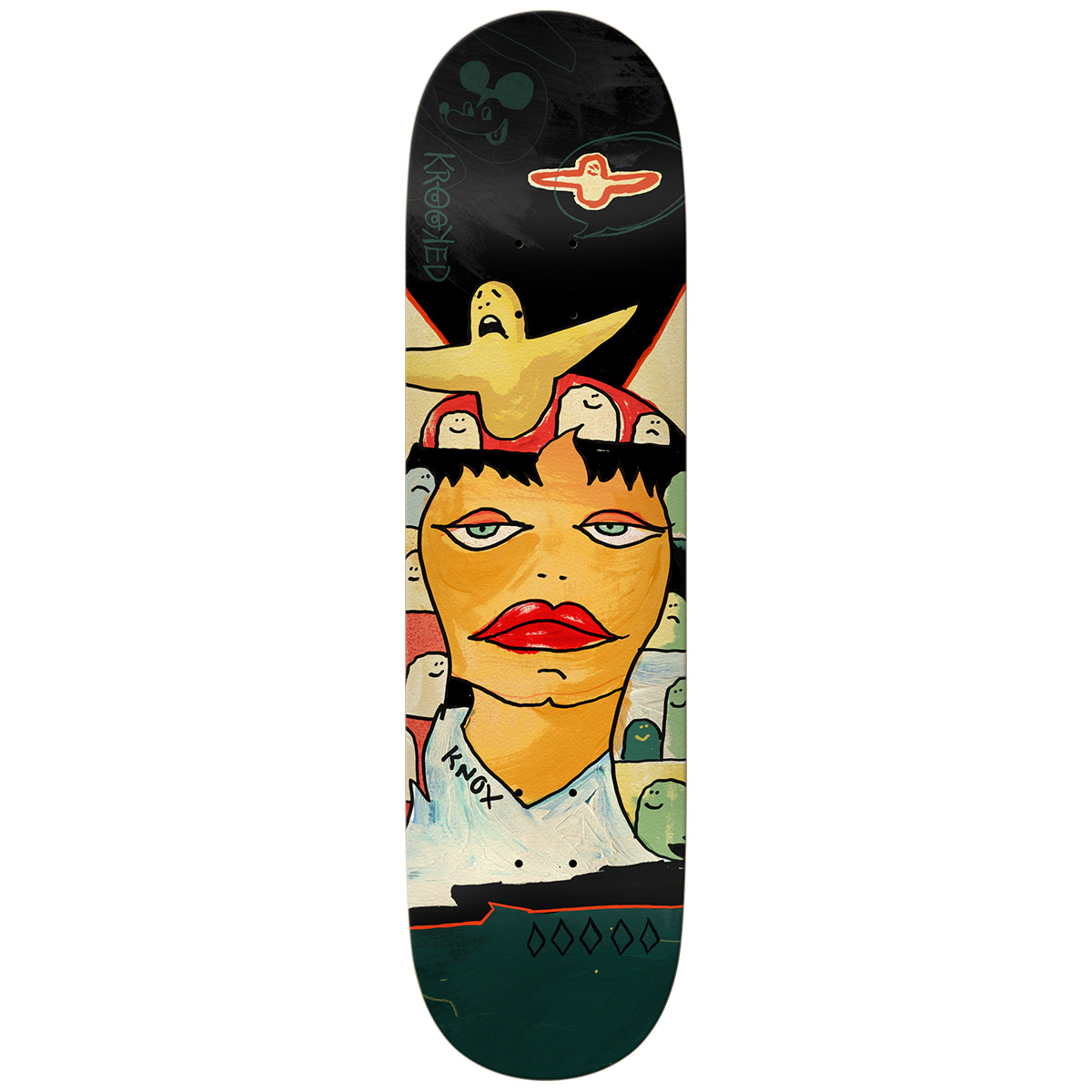Krooked Knox Three Star Skateboard Deck Multi 8.25