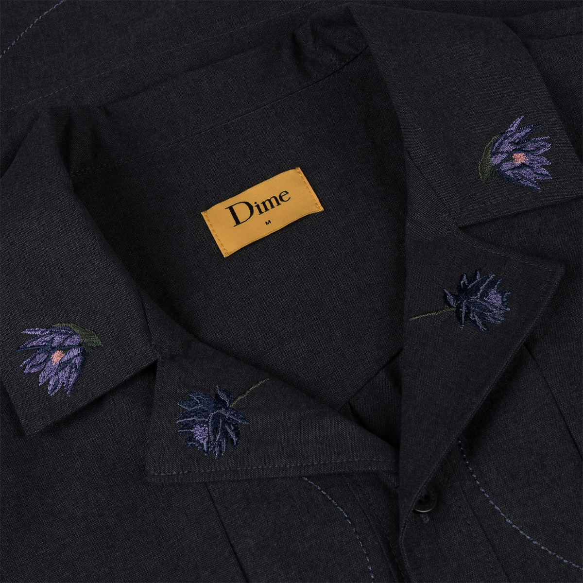 Dime Lotus Button Up Shirt Vintage Black Dime Lotus Button Up Shirt Vintage Black