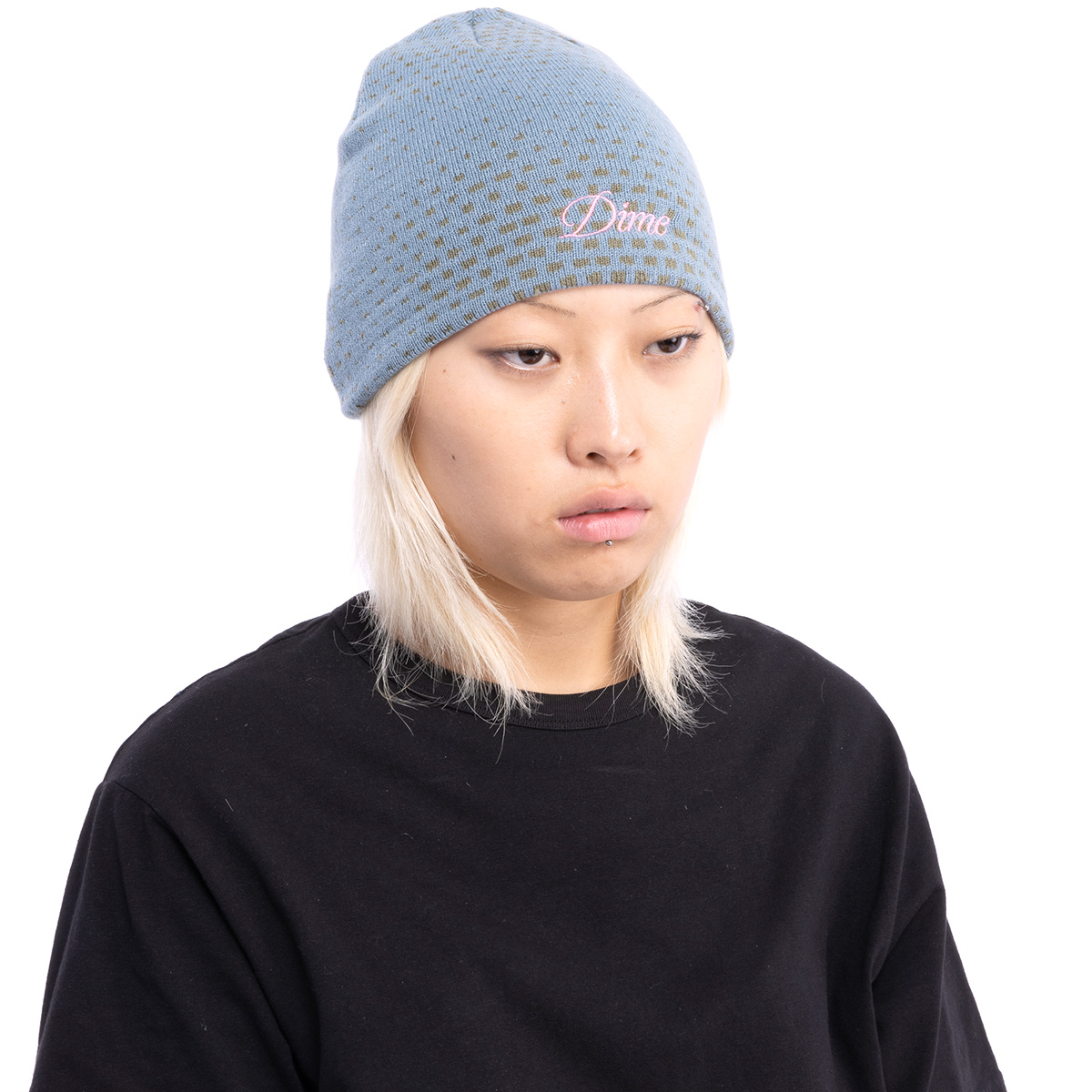 Dime Pixel Skully Beanie Stone Blue Dime Pixel Skully Beanie Stone Blue
