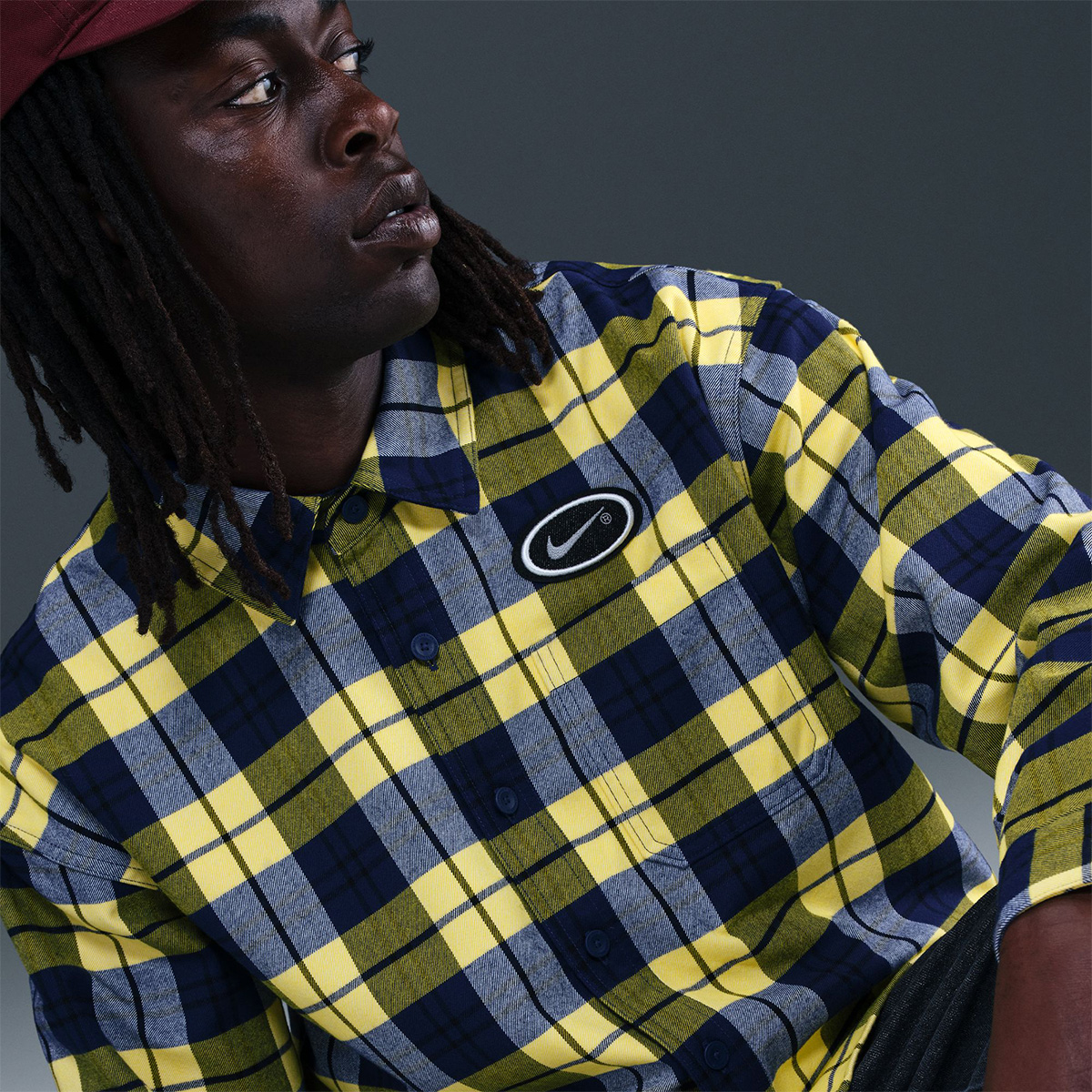 Nike SB Flannel Longsleeve Shirt Koston Midnight Navy/Speed Yellow