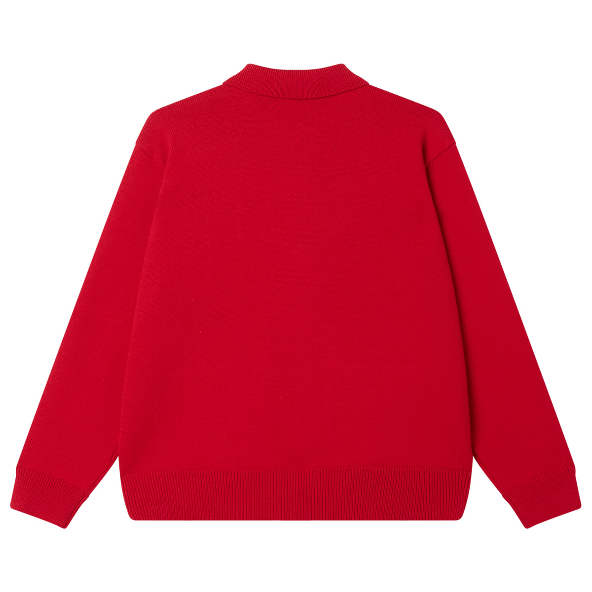 Obey Matt Zip Up Cardigan Sweater Red