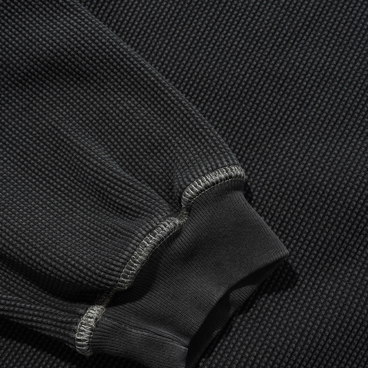 Butter Goods Waffle Longsleeve Top Washed Black