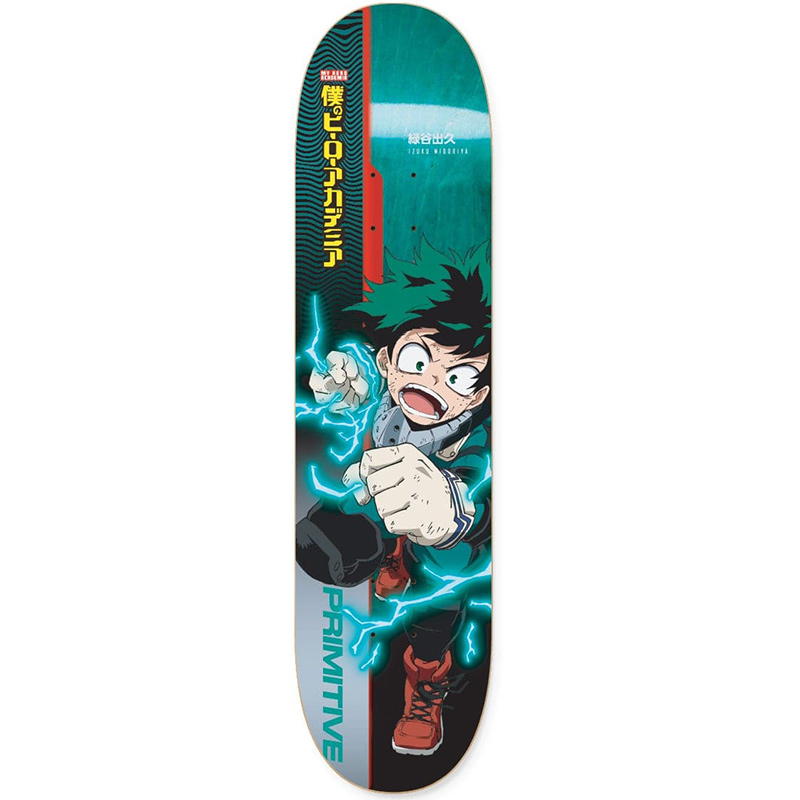Primitive x My Hero Academia Izuku Midoriya Skateboard Deck Green 8.5