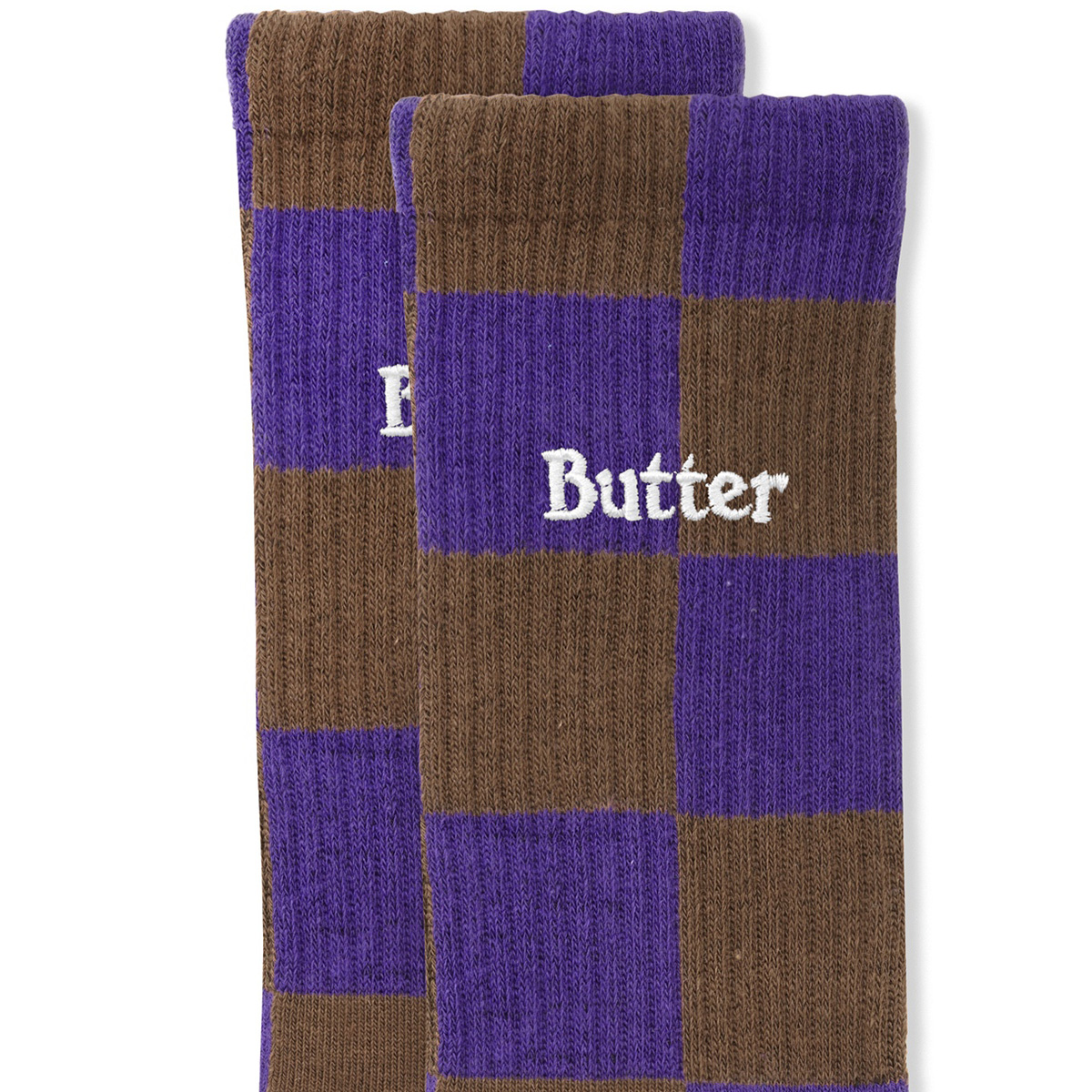 Butter Goods Checkered Socks Brown/Indigo Butter Goods Checkered Socks Brown/Indigo