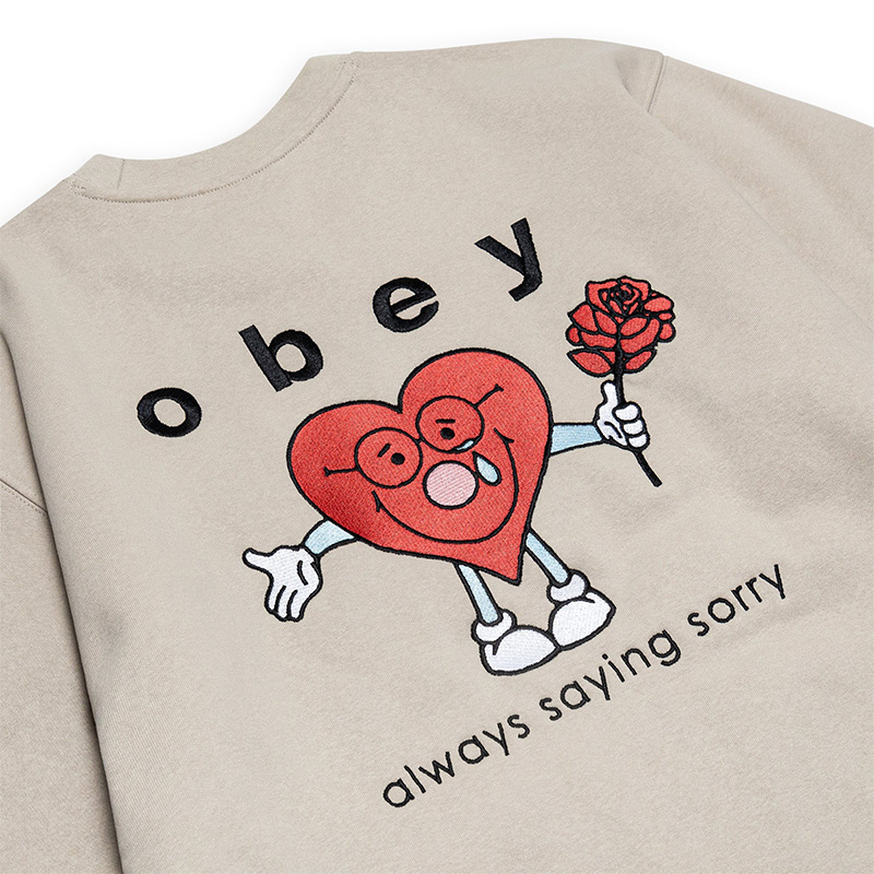 Obey Always Crewneck Sweater Silver Grey Obey Always Crewneck Sweater Silver Grey