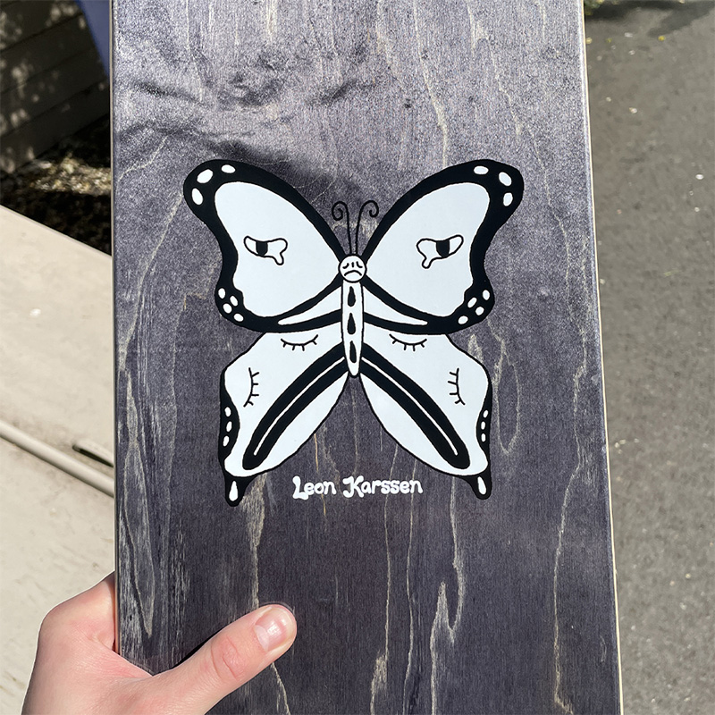 Leon Karssen Fatcatfly Skateboard Deck Brown/Yellow 8.25 Leon Karssen Fatcatfly Skateboard Deck Brown/Yellow 8.25