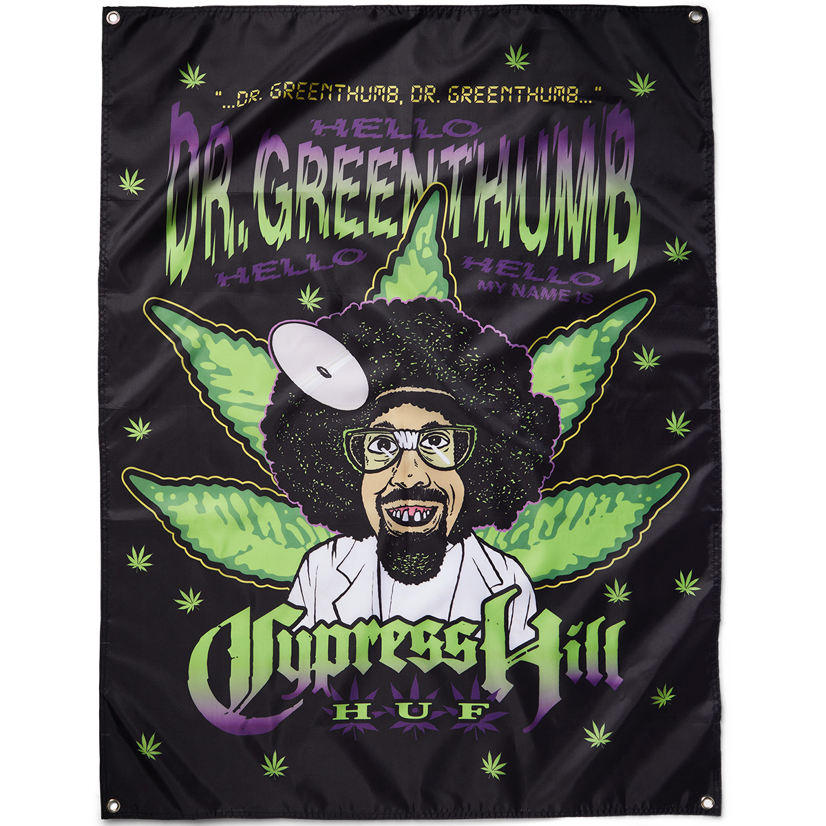 HUF X Cypress Hill Dr Greenthumb Banner Black