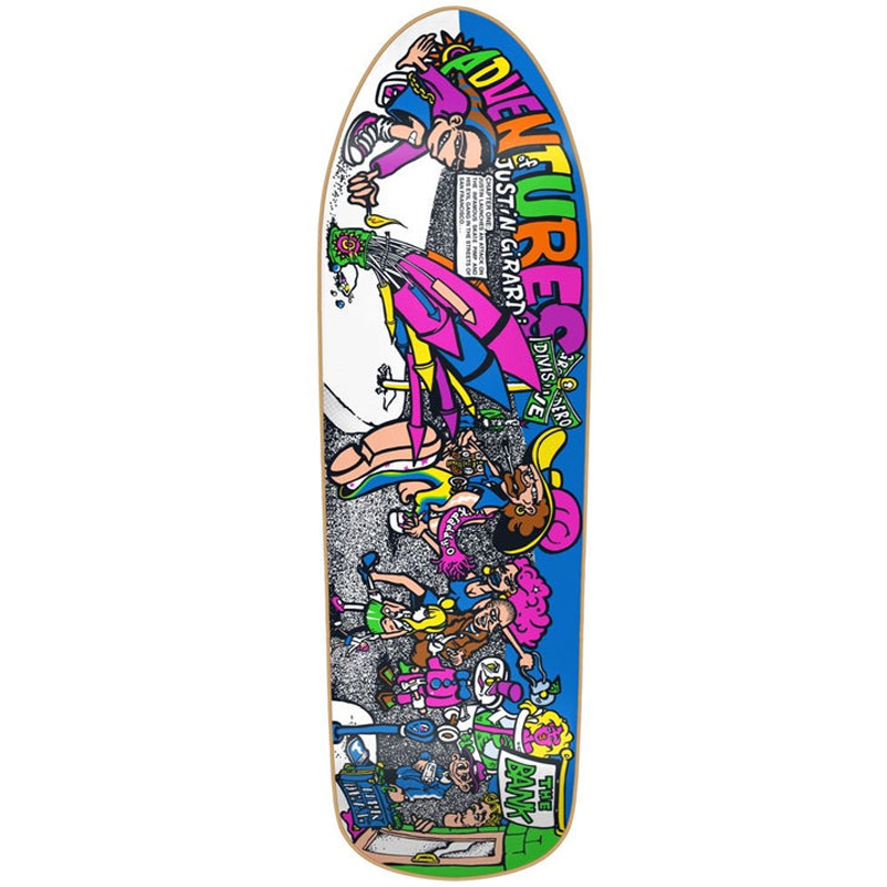 New Deal Adventures Of Justin Girard Screenprinted Skateboard Deck 9.72