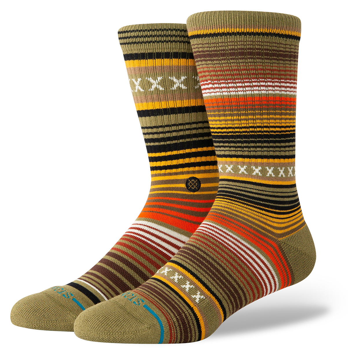 Stance Curren St Crew Socks Chive Stance Curren St Crew Socks Chive