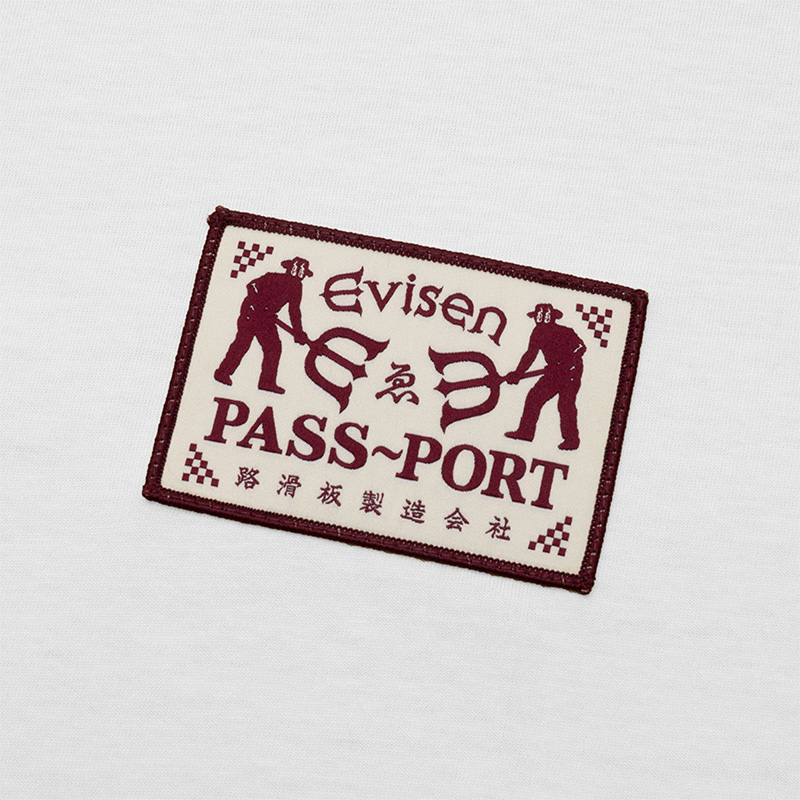 Pass-Port x Evisen Logo Lock~Up T-shirt White Pass-Port x Evisen Logo Lock~Up T-shirt White