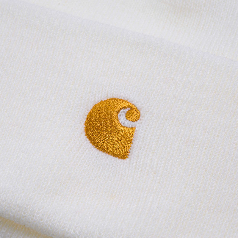 Carhartt WIP Chase Beanie White/Gold Carhartt WIP Chase Beanie White/Gold