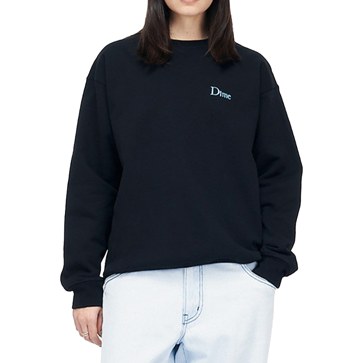 Dime Classic Small Logo Crewneck Sweater Black