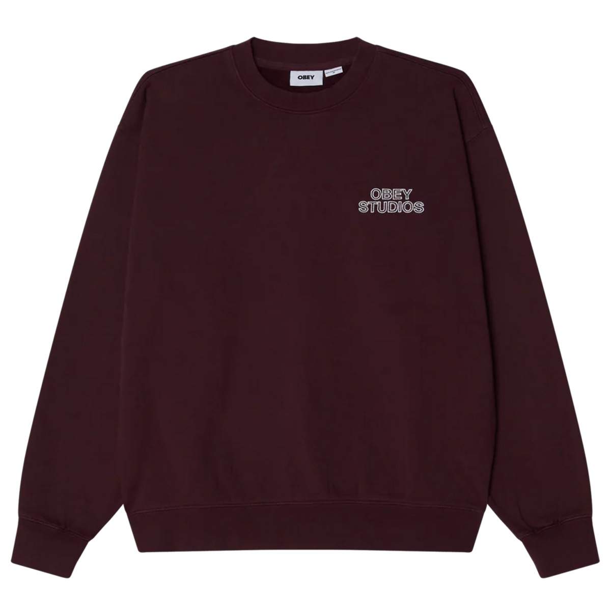 Obey Studios Faded Sweater Winetasting Faded Wash Obey Studios Faded Sweater Winetasting Faded Wash