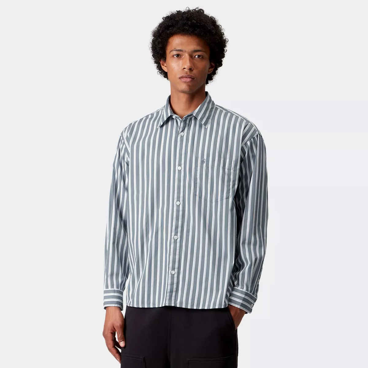Carhartt WIP Malden Longsleeve Shirt Malden Stripe Angelite
