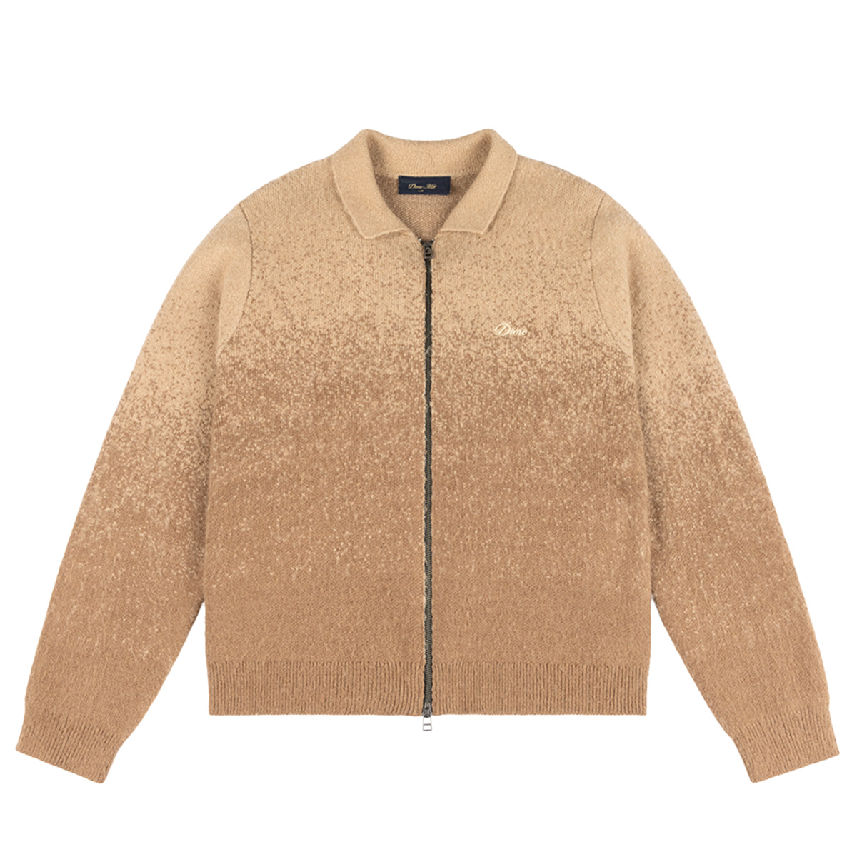 Dime Mohair Double Zip Knit Sweater Camel