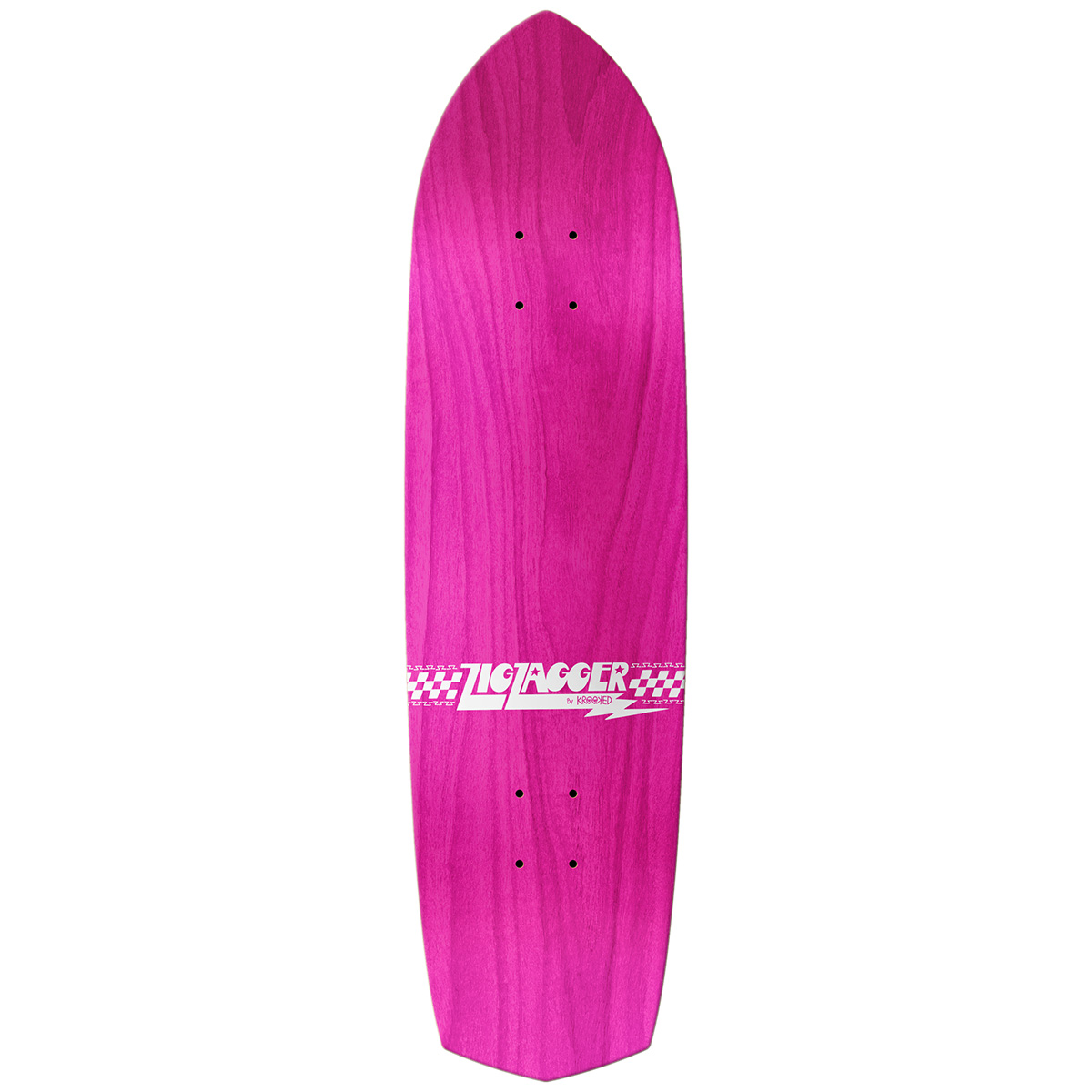 Krooked Zip Zagger OG Graphic Recolor Skateboard Deck Black Pink 8.62