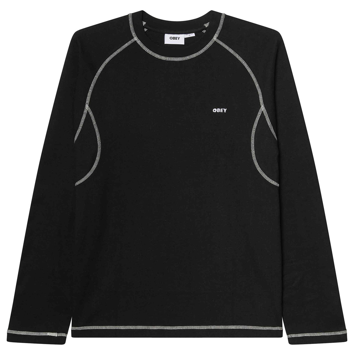 Obey Aaron Contrast Stitch Longsleeve T-Shirt Black Obey Aaron Contrast Stitch Longsleeve T-Shirt Black