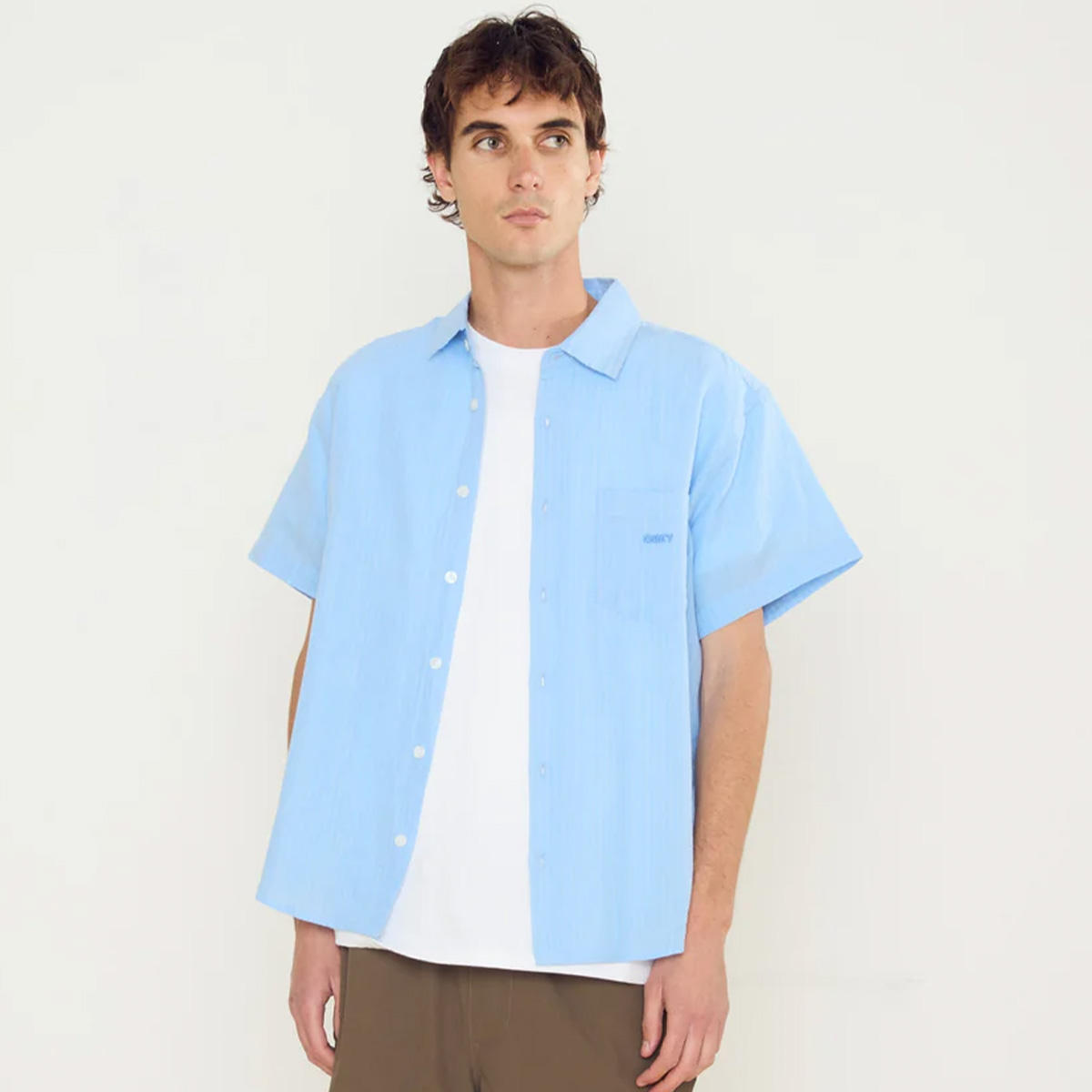 Obey Barry Woven Shirt Sky Blue