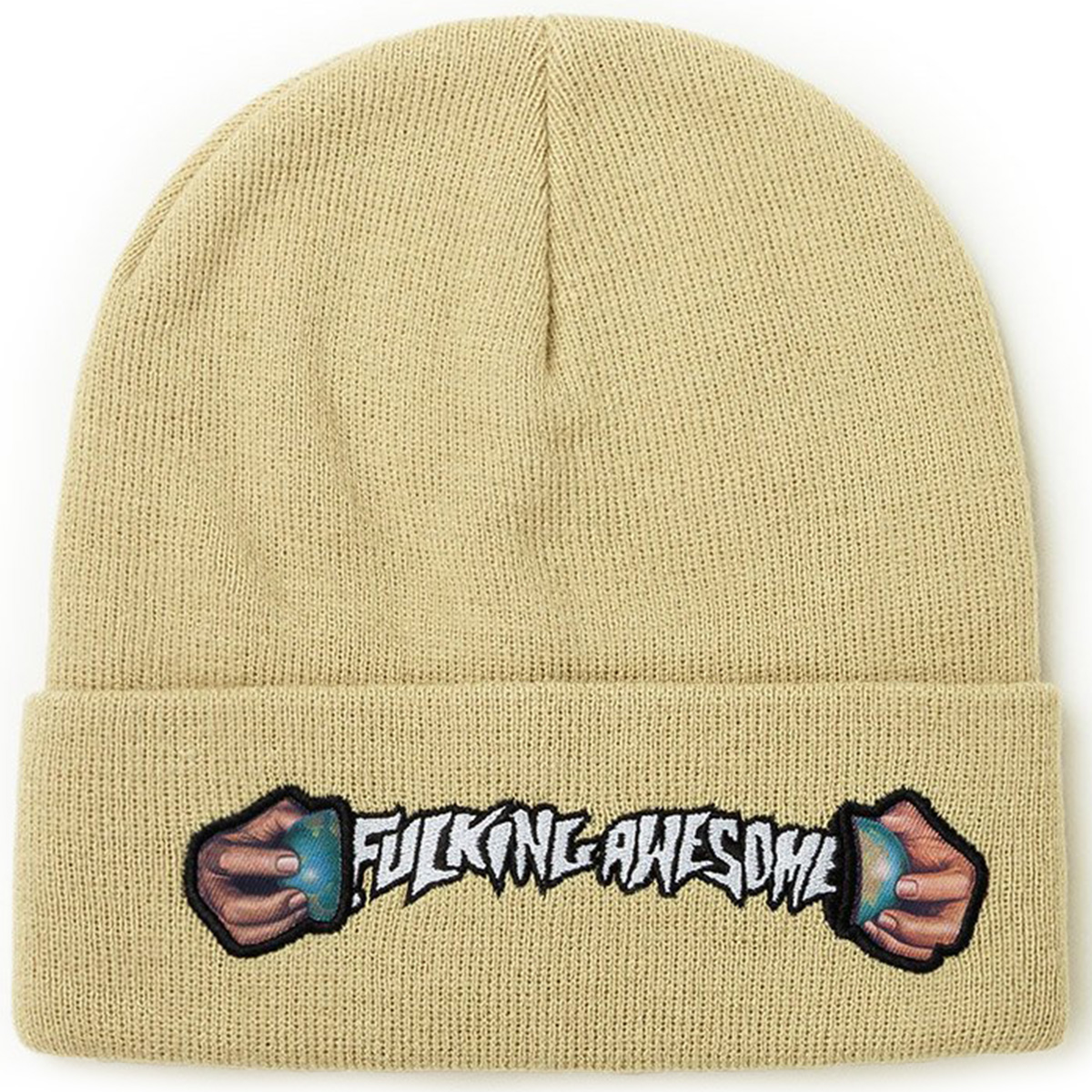 Fucking Awesome World Cup Cuff Beanie Sand