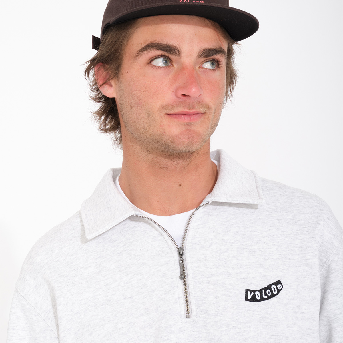 Volcom Nevermine Terry Crewneck Sweater Bone Heather Volcom Nevermine Terry Crewneck Sweater Bone Heather
