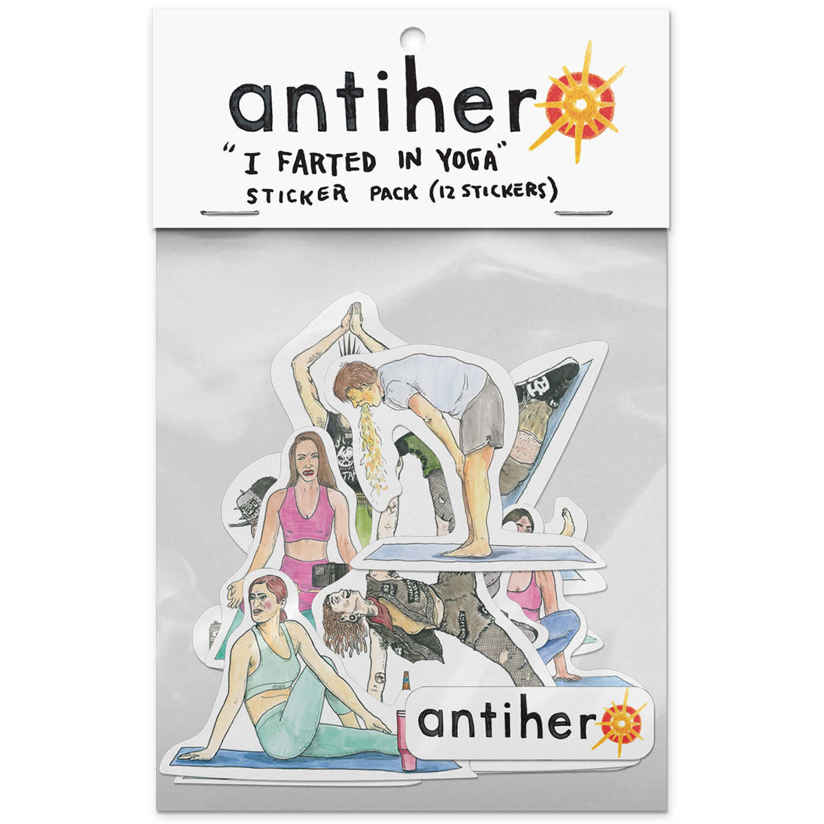 Anti Hero I Farted In Yoga Class Sticker Pack