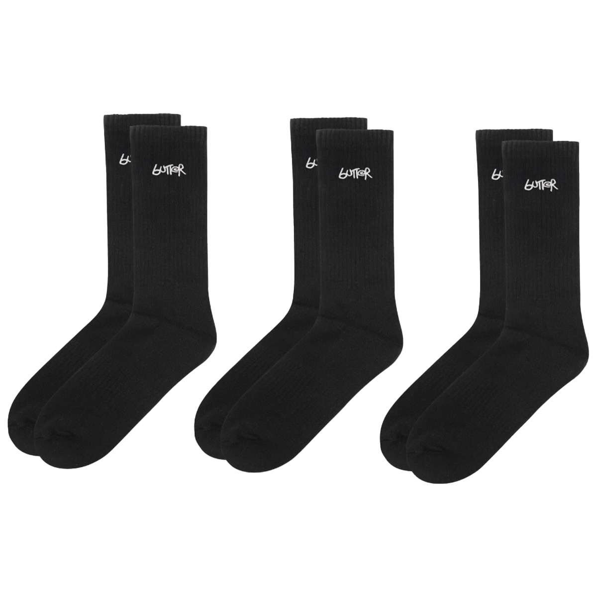 Butter Goods 3-Pack Basic Socks Black