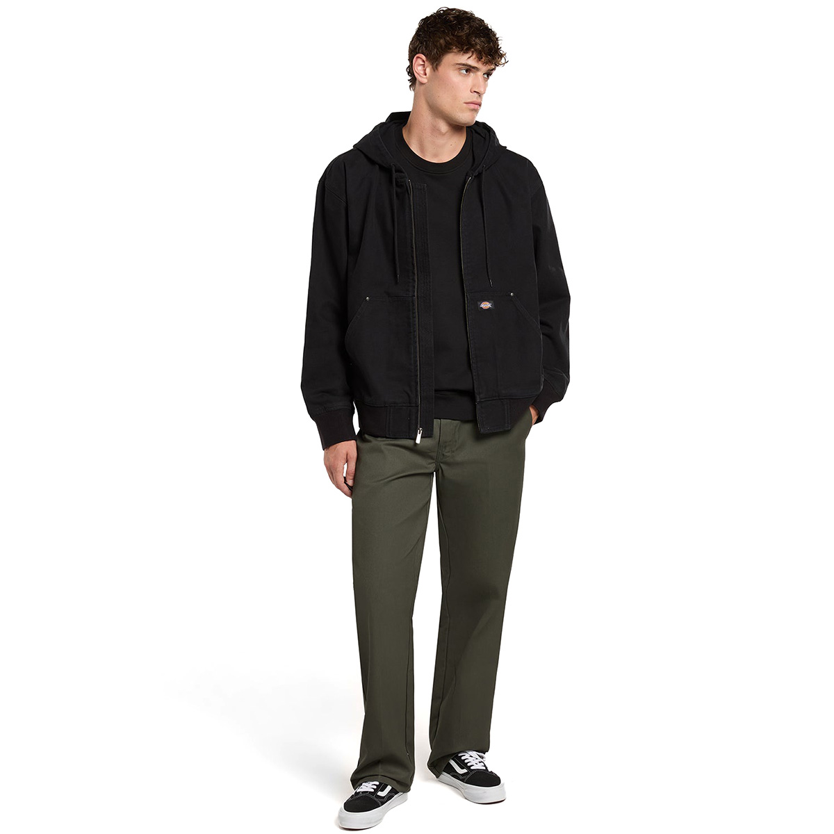 Dickies Unlined Canvas Hooded Bomber Jacket Black
