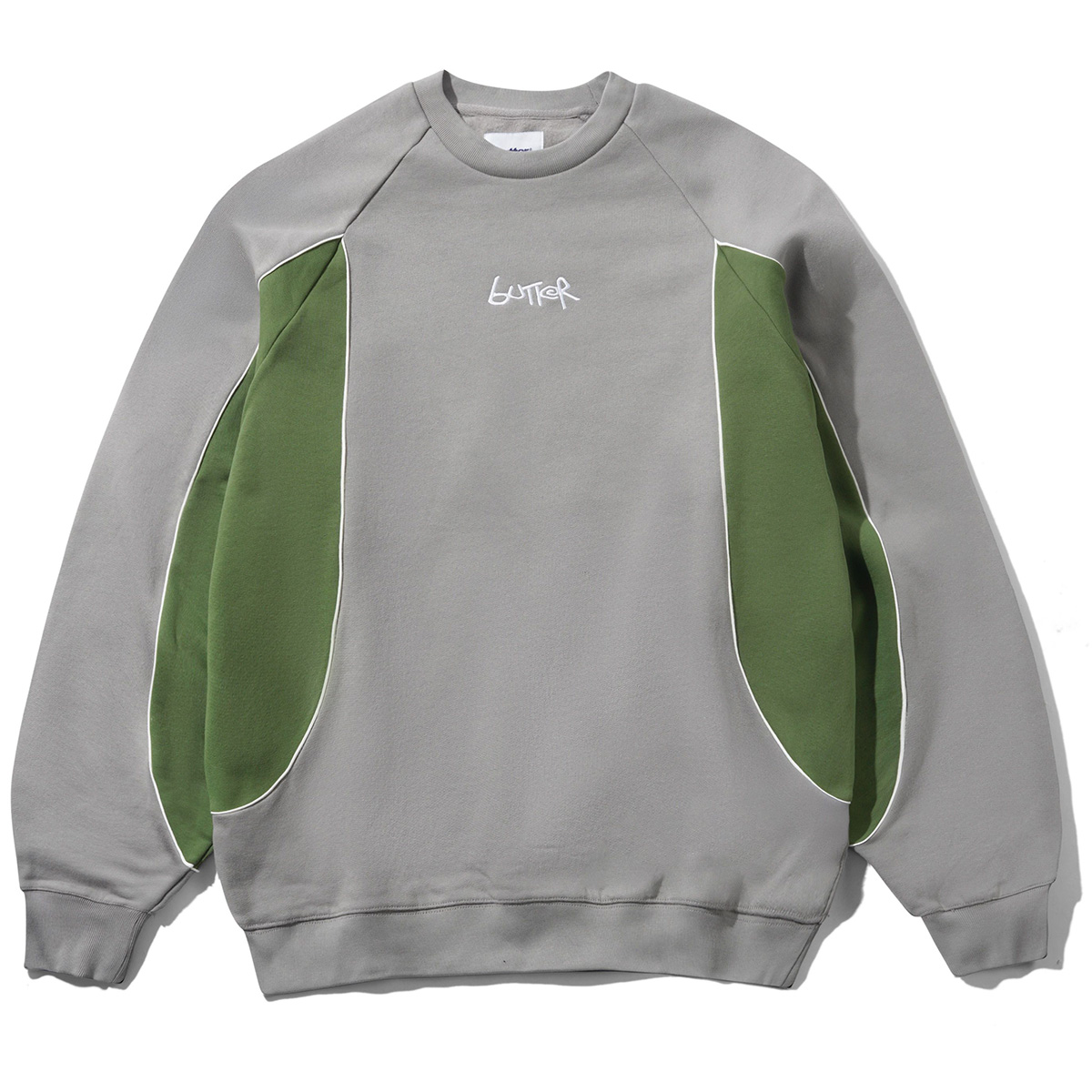 Butter Goods Tread Crewneck Sweater Concrete/Moss