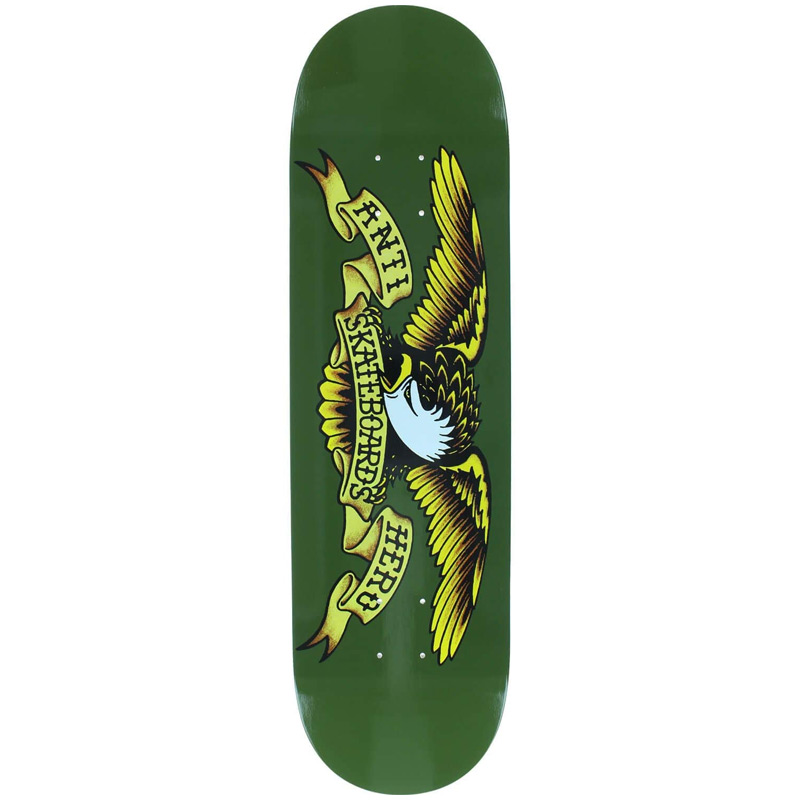 Anti Hero Classic Eagle Skateboard Deck Olive 8.38 Anti Hero Classic Eagle Skateboard Deck Olive 8.38
