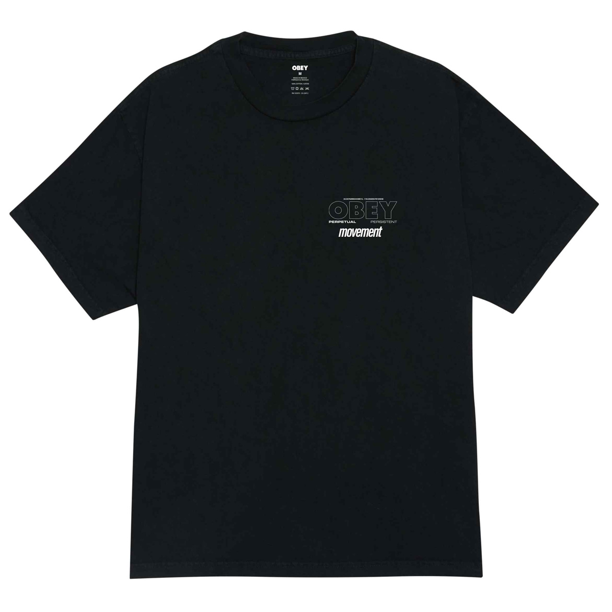 Obey Persistent Movement T-Shirt Pigment True Vintage Black Obey Persistent Movement T-Shirt Pigment True Vintage Black