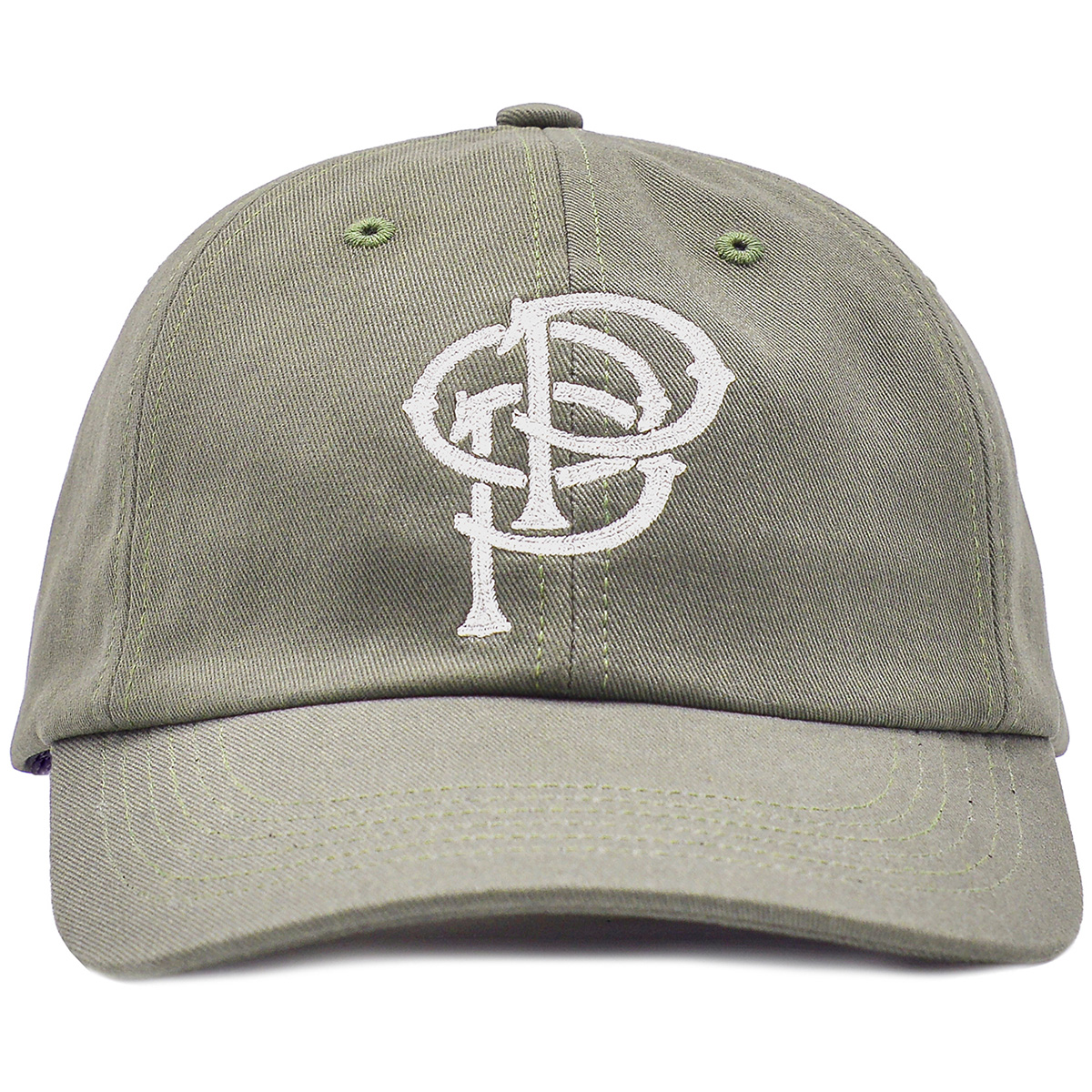 POP Initials Sixpanel Hat Moss