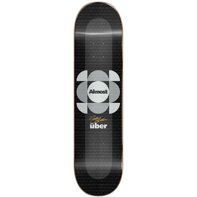 Almost Mullen Uber Expanded Skateboard Deck Silver Black 8.25 Almost Mullen Uber Expanded Skateboard Deck Silver Black 8.25
