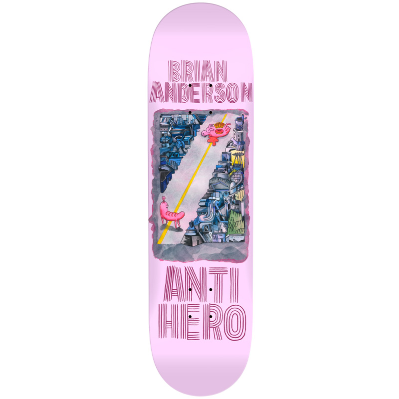 Anti Hero B.A. Hug The Pavement Skateboard Deck Lavender 8.75 Anti Hero B.A. Hug The Pavement Skateboard Deck Lavender 8.75