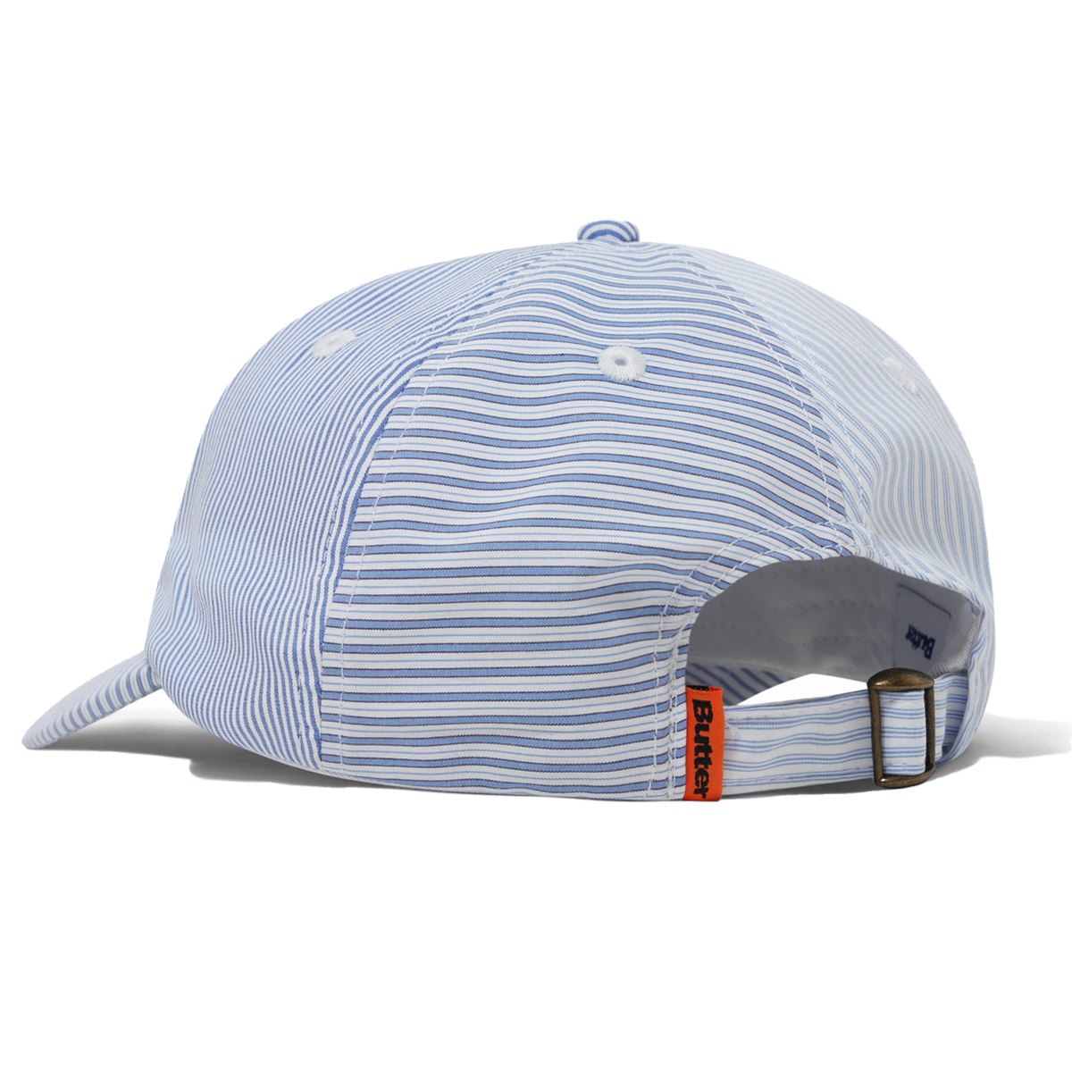 Butter Goods Rounded Logo 6 Panel Cap French Blue Stripe