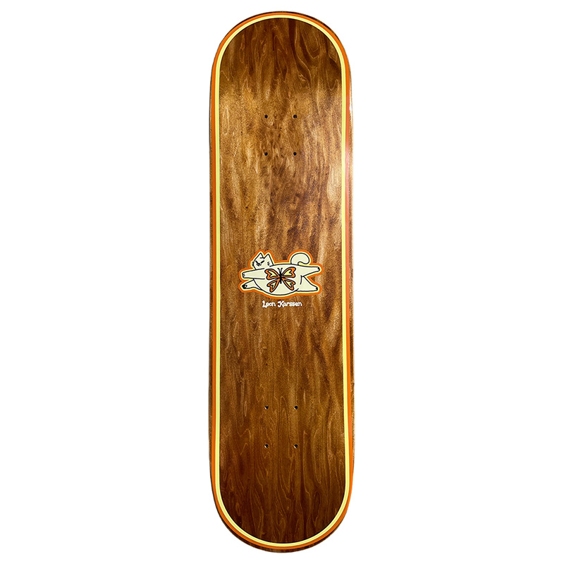 Leon Karssen Fatcatfly Skateboard Deck Brown/Yellow 8.25 Leon Karssen Fatcatfly Skateboard Deck Brown/Yellow 8.25