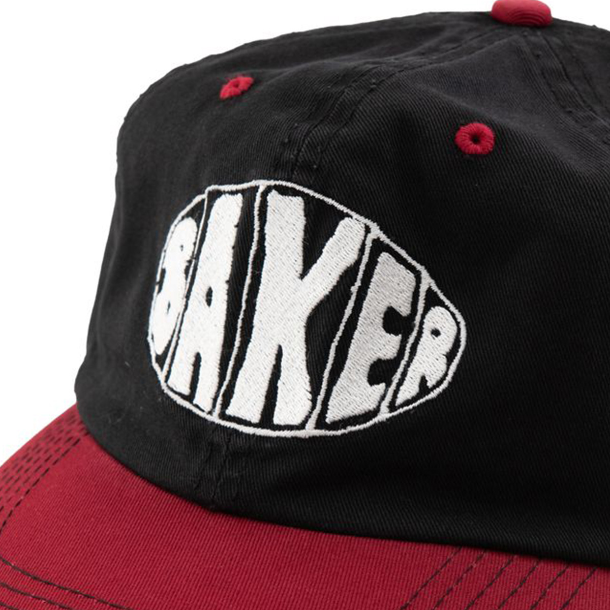 Baker Sprayed Oval Snapback Cap Black/Red 