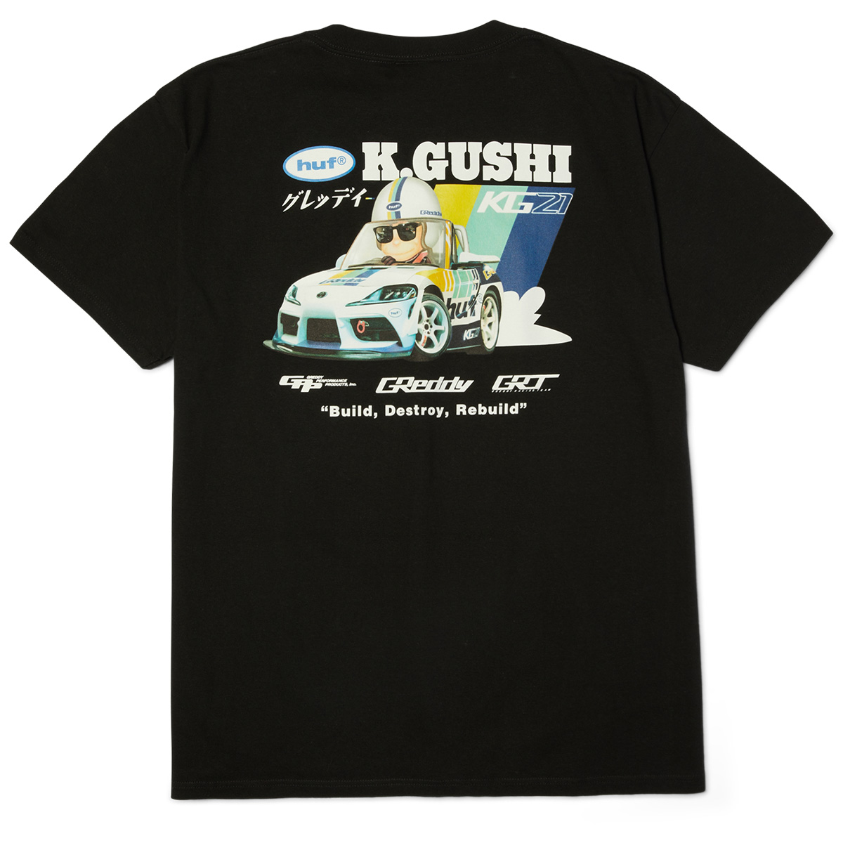 HUF x Greddy Gushi T-Shirt Black HUF x Greddy Gushi T-Shirt Black