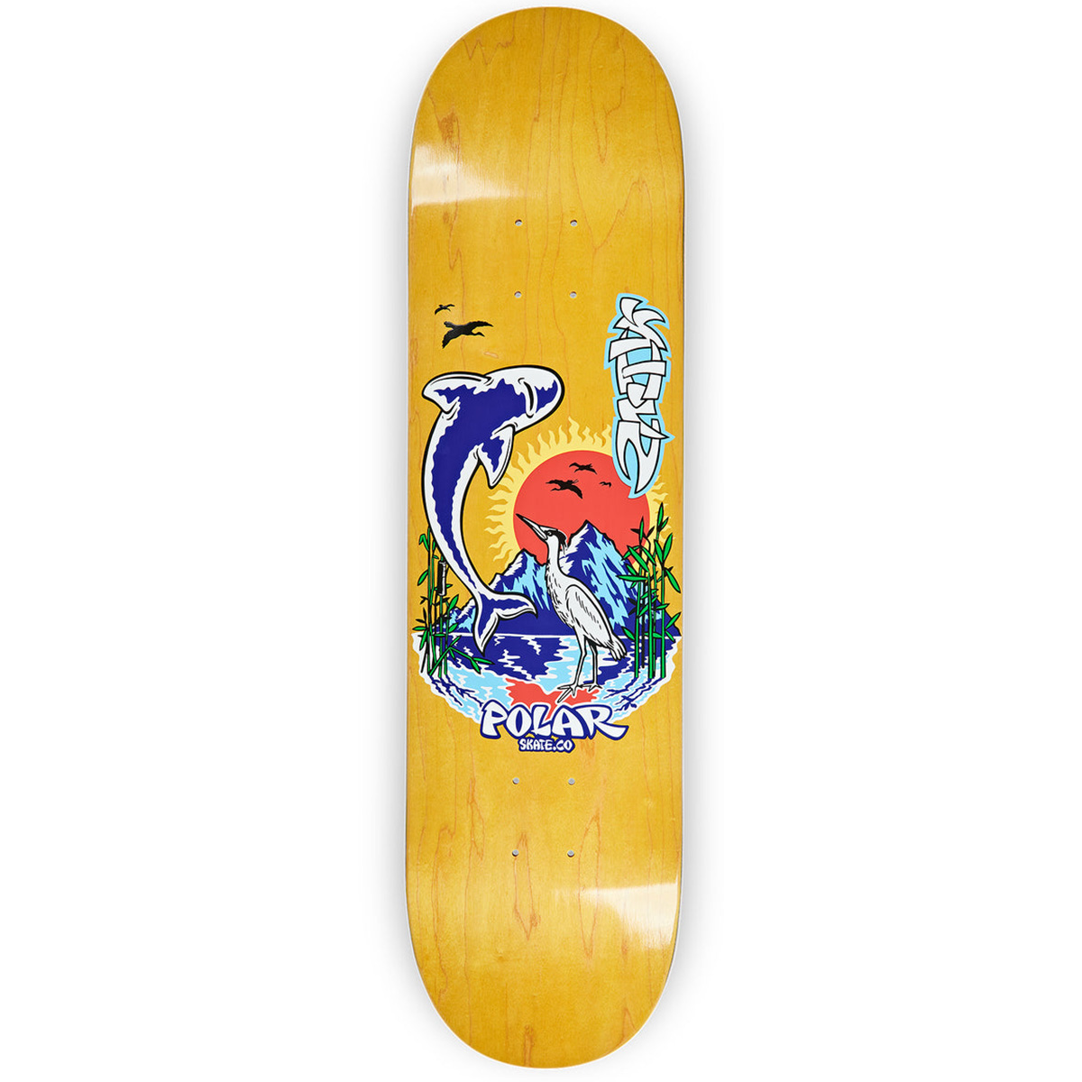 Polar Shin Sanbongi Mt Fuji Skateboard Deck Various Stains 8.25