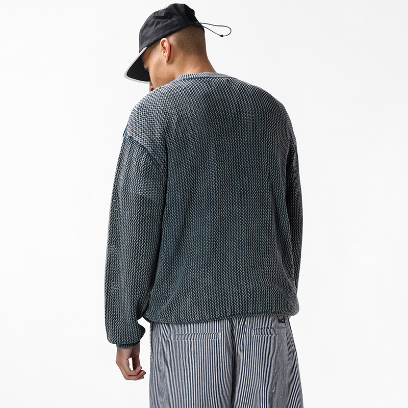 Butter Goods Washed Knitted Crewneck Sweater Washed Navy Butter Goods Washed Knitted Crewneck Sweater Washed Navy