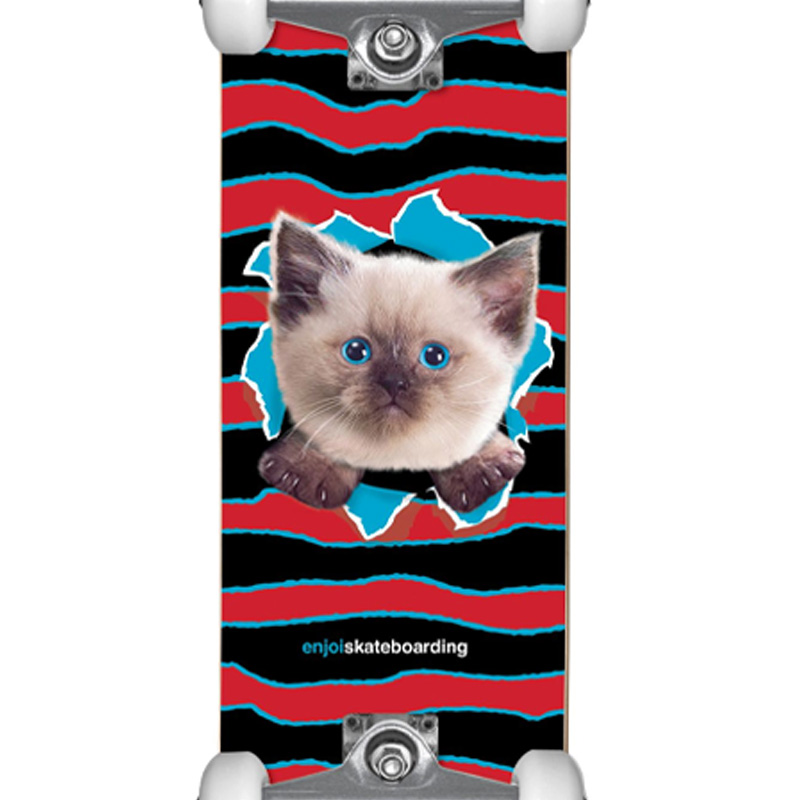 Enjoi Kitten Ripper Youth FP Complete Skateboard Black/Red 7.375 Enjoi Kitten Ripper Youth FP Complete Skateboard Black/Red 7.375