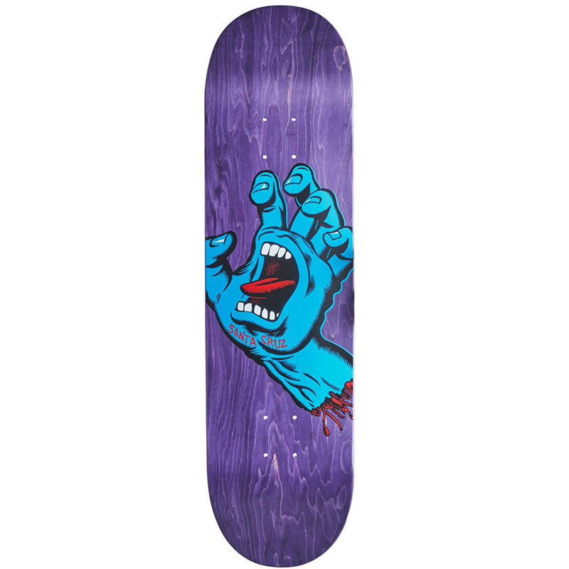 Santa Cruz Screaming Hand Skateboard Deck Purple 8.375