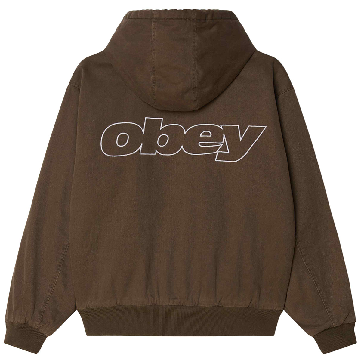 Obey Randy Zip Up Hooded Jacket Wren Faded Wash