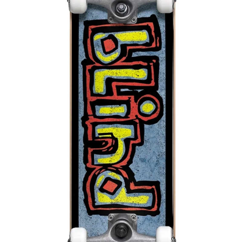 Blind OG Box Out First Push Premium Complete Skateboard Black/Blue 7.625