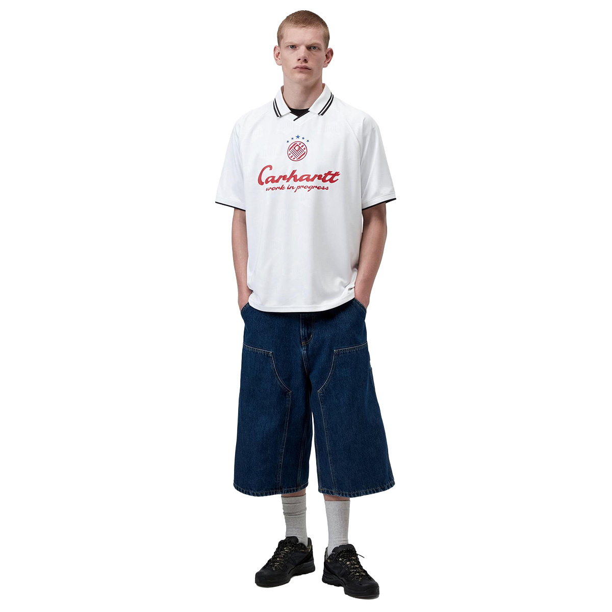 Carhartt WIP Terrace Football T-Shirt Heart Train Jacquard White 