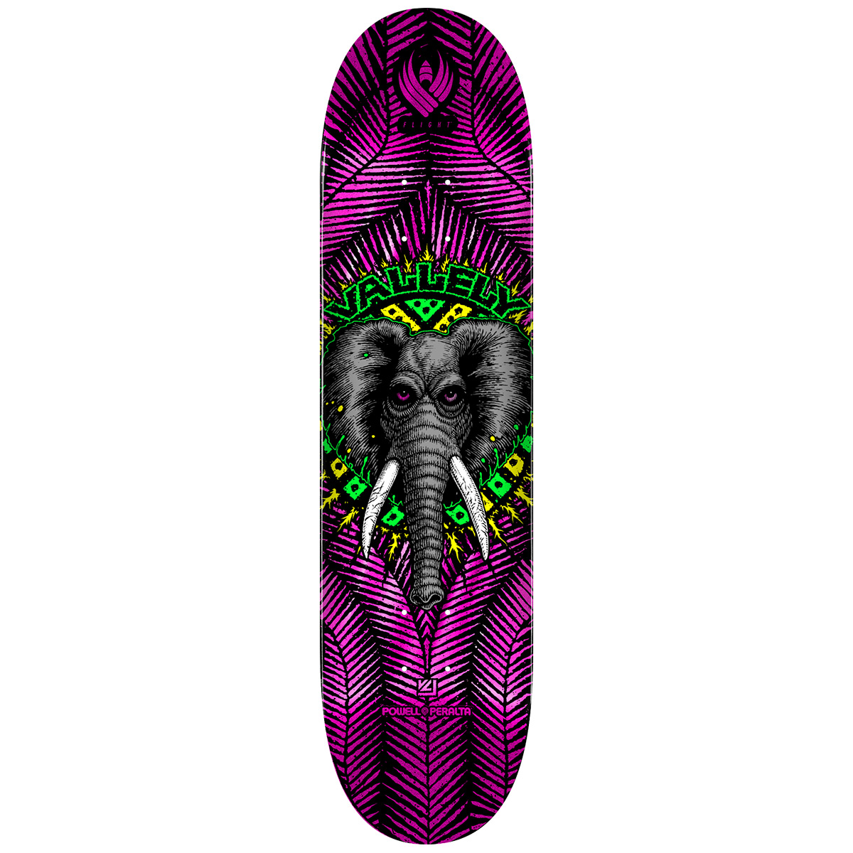 Powell Peralta Flight Mike Vallely Elephant Skateboard Deck Pink Foil 8.38
