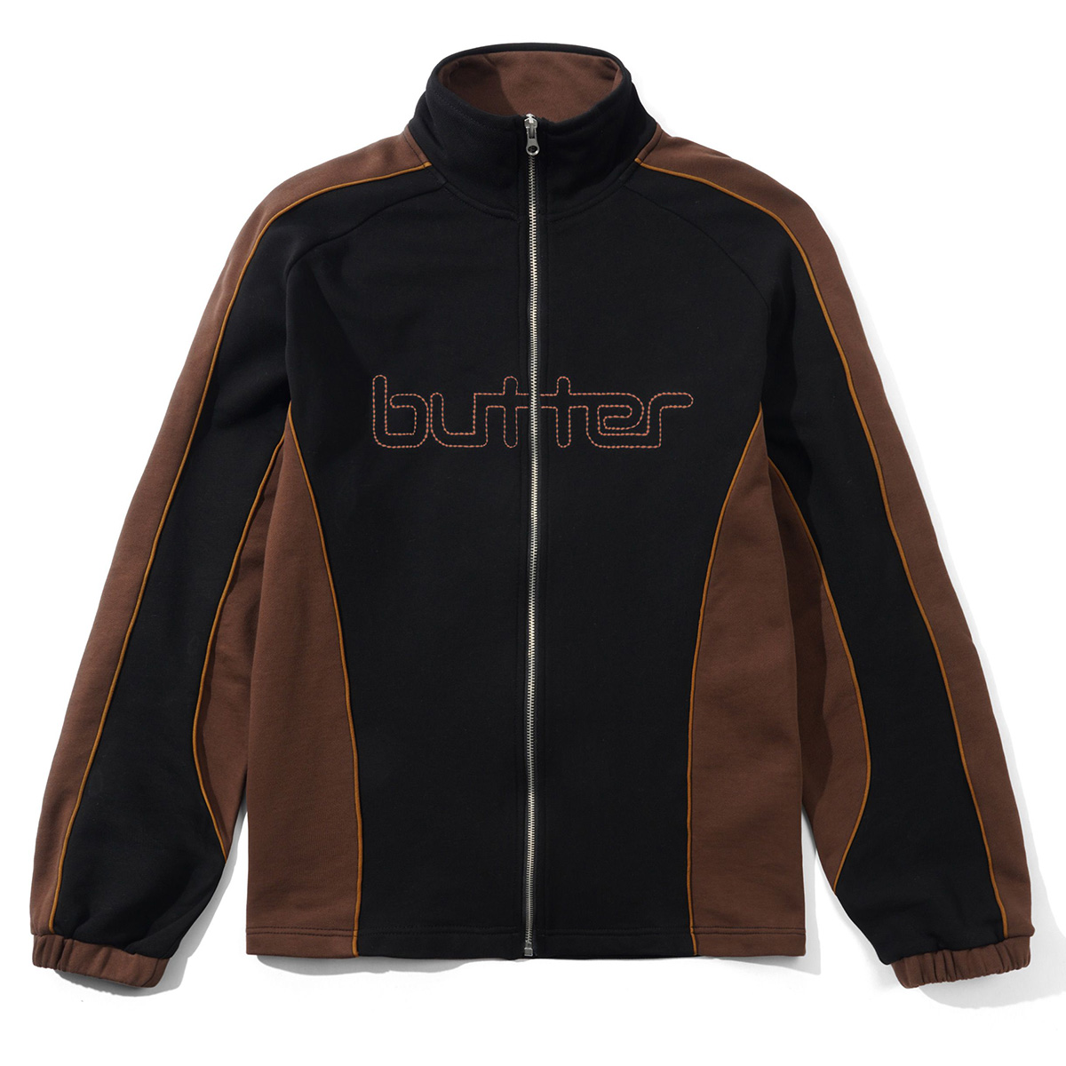 Butter Goods Outline Zip-Thru Top Black/Chocolate