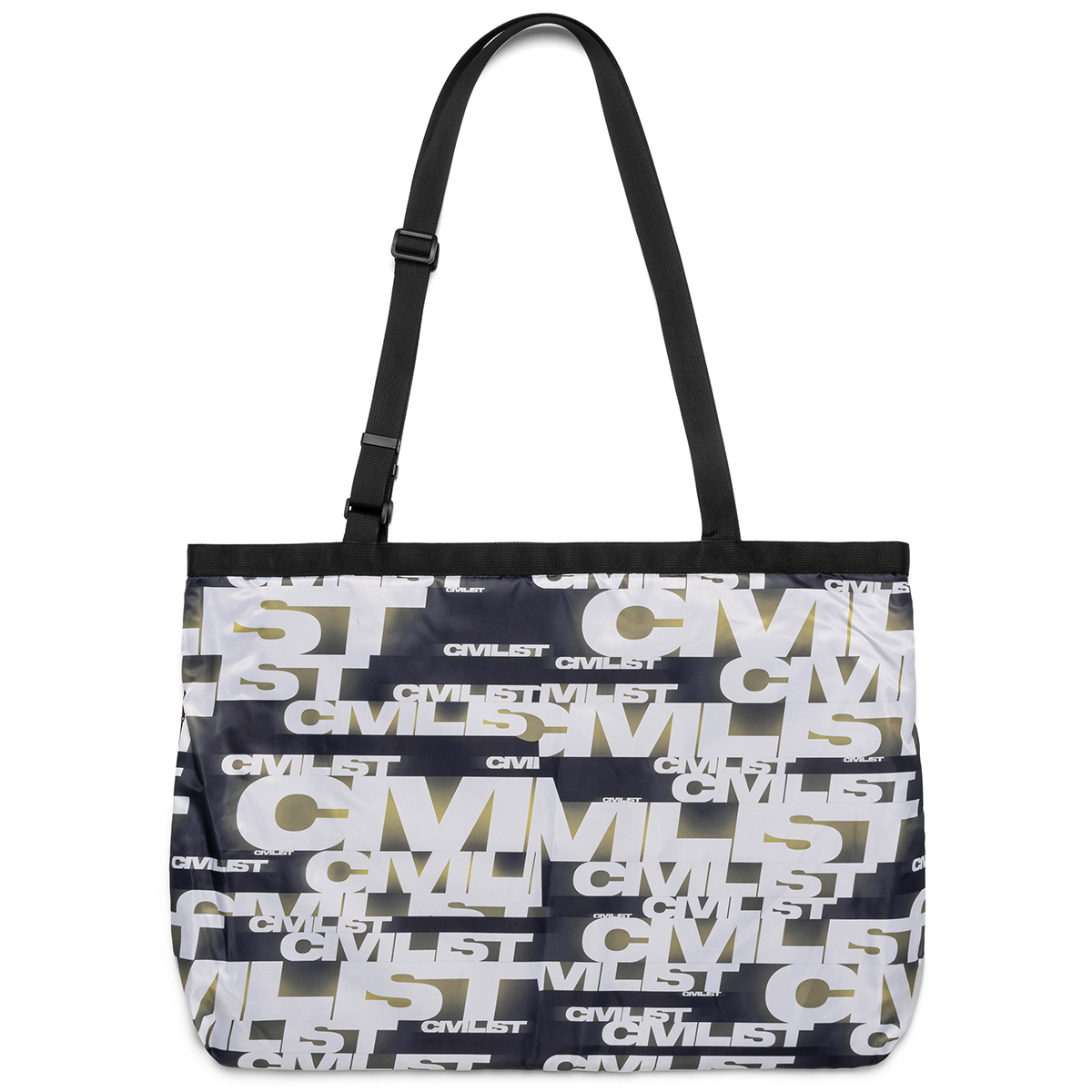 Civilist Printed Mesh Tote Bag Charcoal/Yellow Civilist Printed Mesh Tote Bag Charcoal/Yellow
