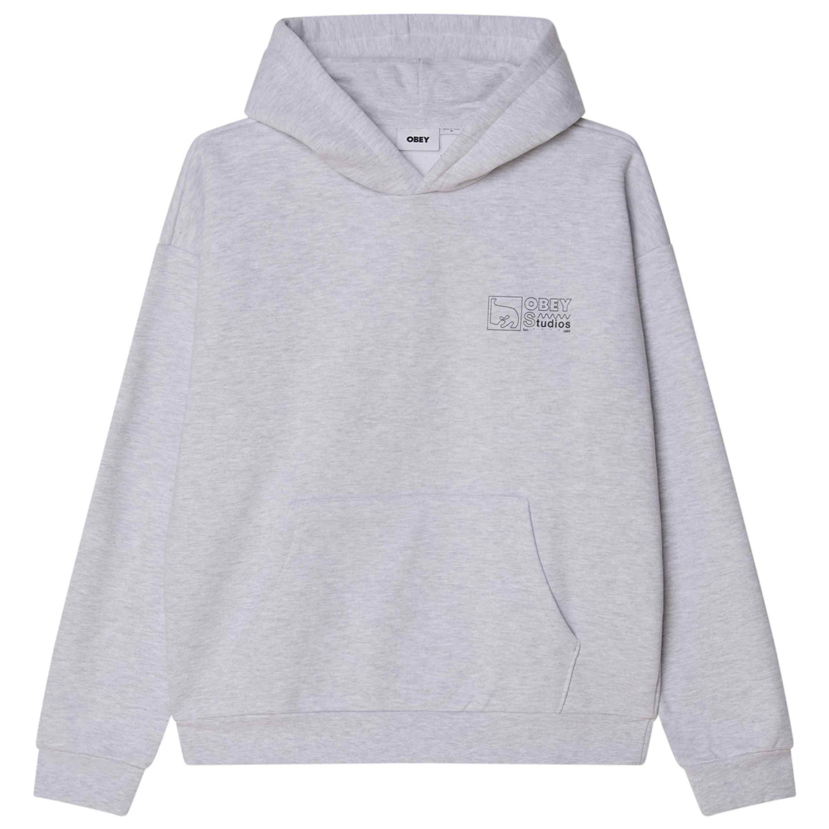 Obey Nico Extra Heavy Hooded Sweater Ash Grey