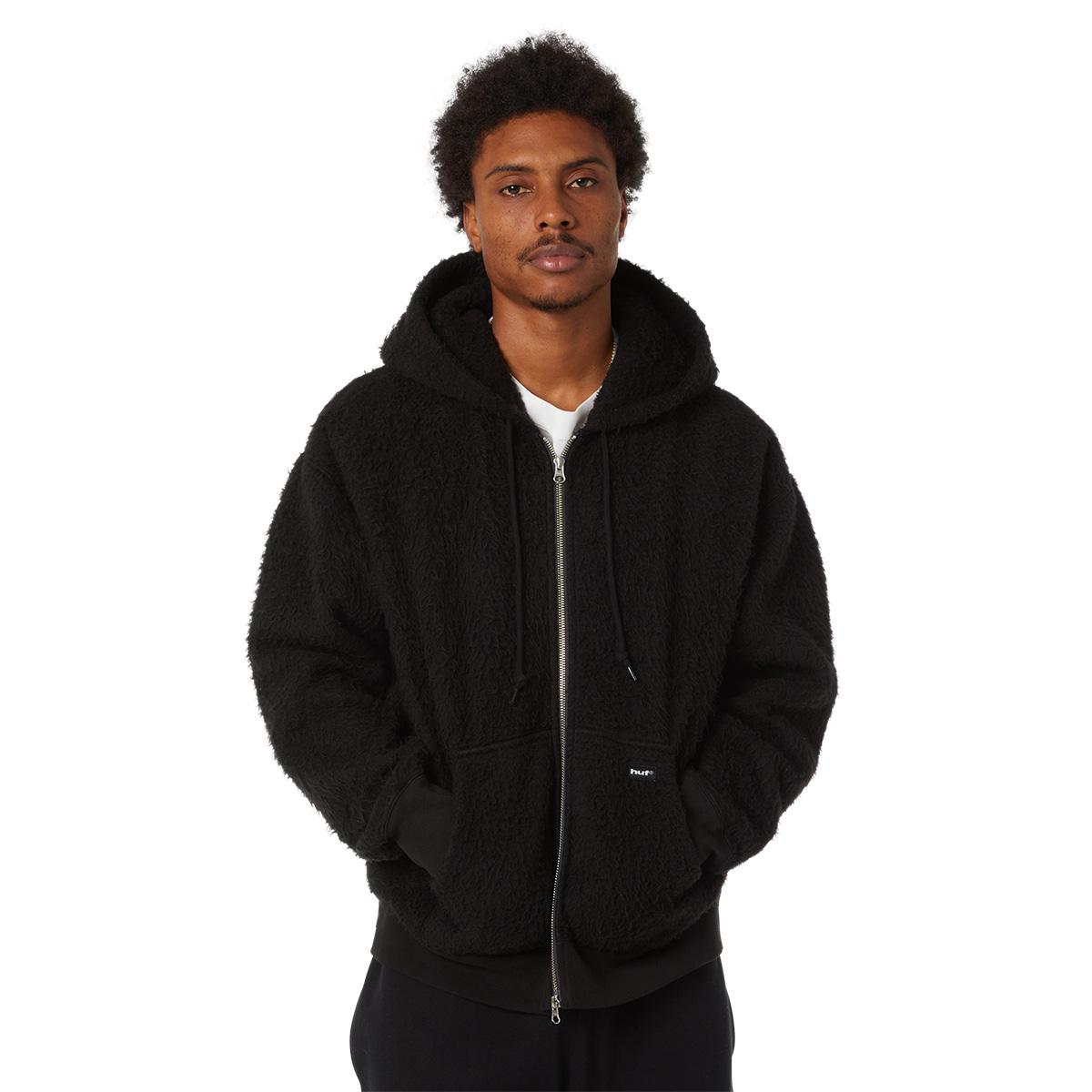 HUF Corso Heavyweight Full Zip Hooded Sweater Black