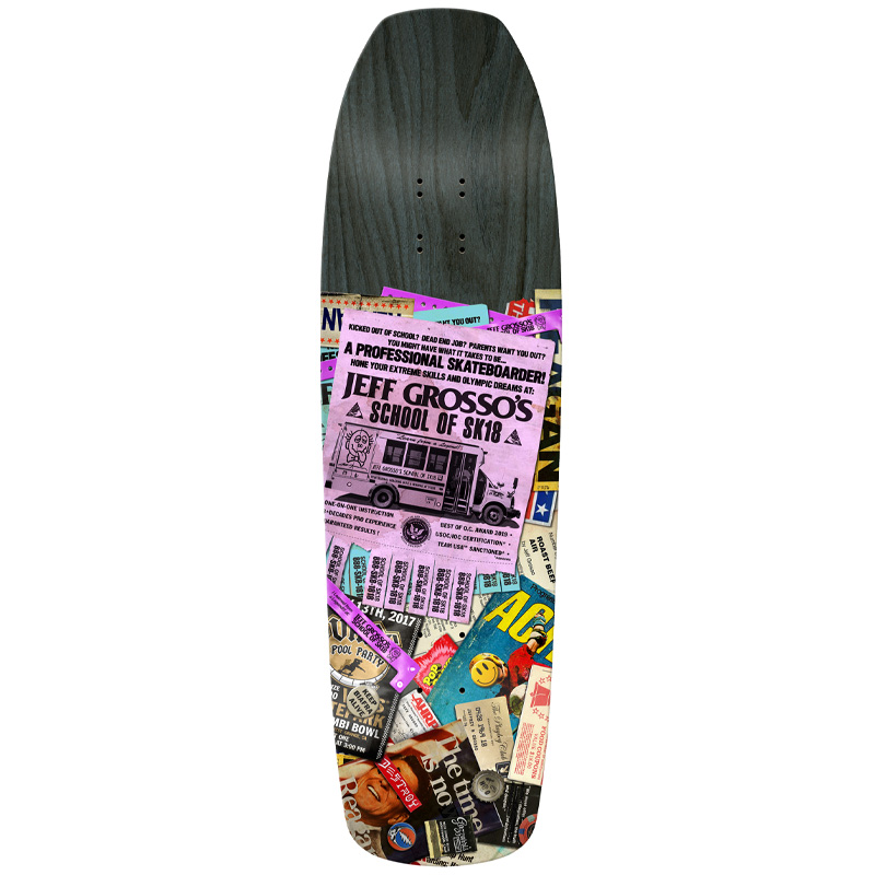 Anti Hero Grosso One-Off School Of Sk-18 Skateboard Deck Assorted Woodstain 9.25
